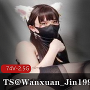 唯美风新人TS@Wanxuan_Jin1999，74V视频2.5G，经济拮据丝袜高跟鞋露脸房东欺负