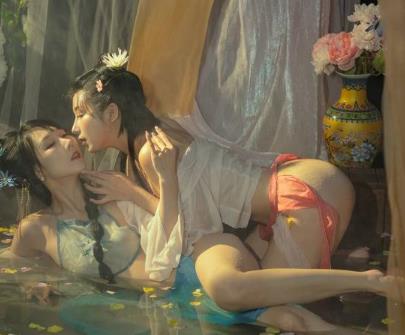 优质模特网红美少女(云溪溪和奶桃)火辣百合出镜